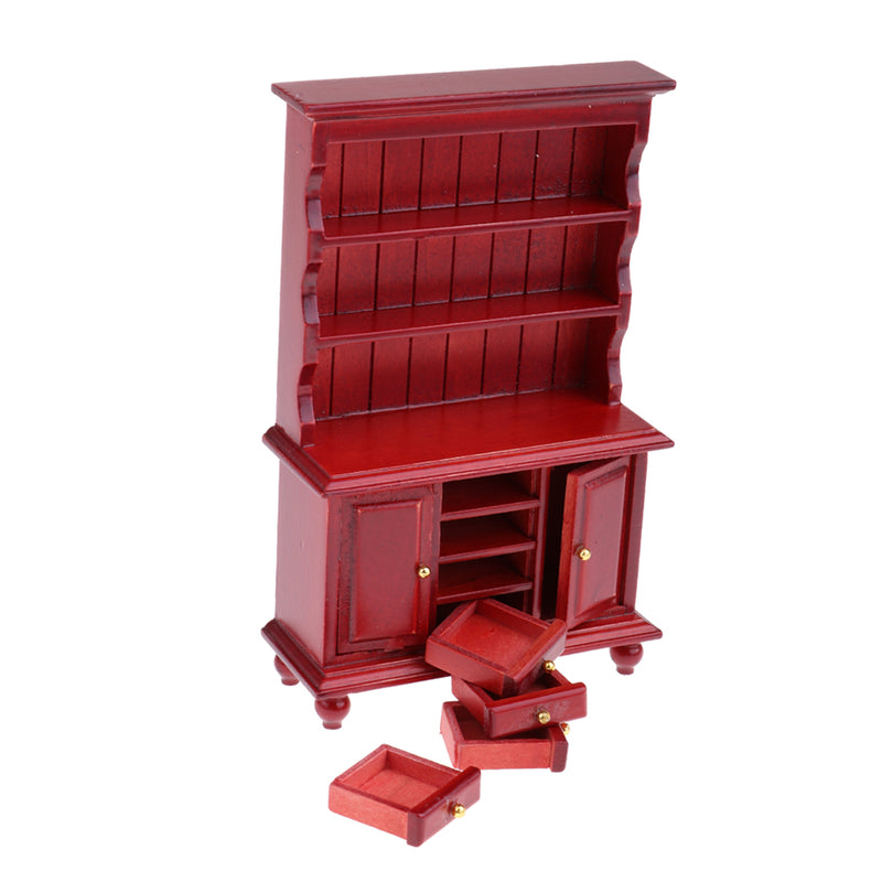 1/12 Dollhouse Miniature Bedroom Furniture Bed Carpet Frame Display Cabinet