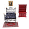 1/12 Dollhouse Miniature Bedroom Furniture Bed Carpet Frame Display Cabinet