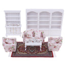 8 Items 1/12 Dollhouse Miniature Furniture Sofa Bookcase Cabinet Model Kits