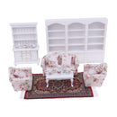 8 Items 1/12 Dollhouse Miniature Furniture Sofa Bookcase Cabinet Model Kits