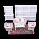 8 Items 1/12 Dollhouse Miniature Furniture Sofa Bookcase Cabinet Model Kits