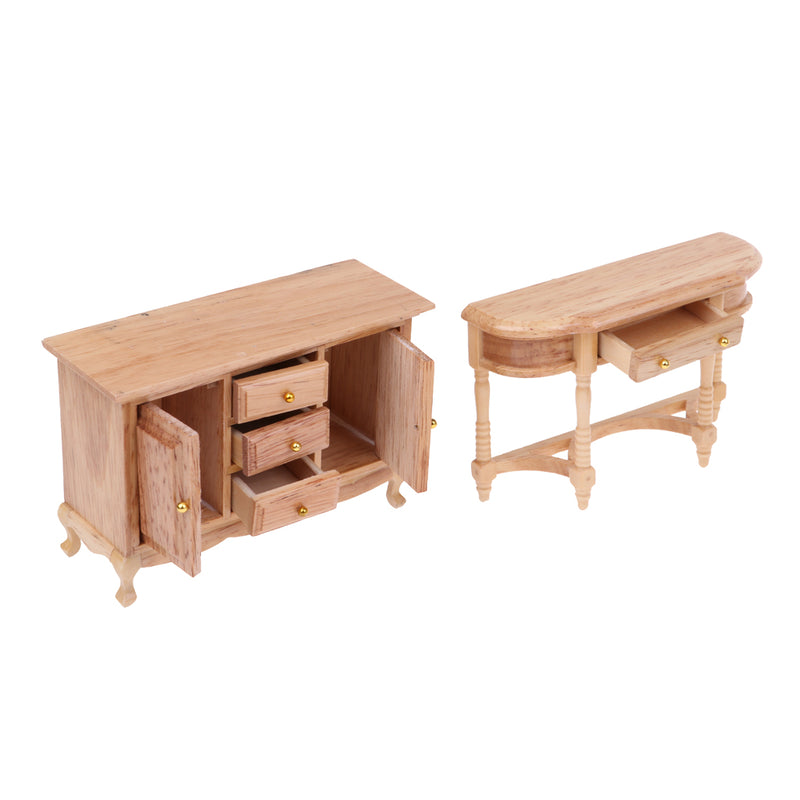 1/12 Dollhouse Miniature Furniture Sofa End Table Cabinet Floor Lamp Tea Set