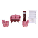 Handcrafts 1/12 Dollhouse Miniature Sofa & Table &Display Cabinet & Clock Room Furniture Kit 10 Pieces