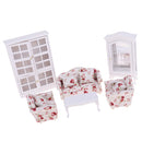 1/12 Scale Dollhouse Furniture Sofa End Table And Wooden Vertical Display Cabinet