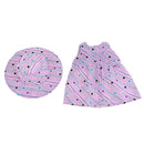 Handmade Sleeveless Printing Dress And Hat For 18 Inch American Dolls Purple