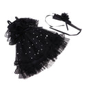 Lovely Black Doll Dress Skirt w/ Headwear for 60cm Night Lolita Doll Clothes Accessories