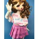 School Style 1/6 BJD Pleated Skirt JK Uniform Clothes for MSD DOD DOC DZ Doll Party/Casual Dress Up Wine Red Plaid