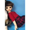 School Style 1/6 BJD Pleated Skirt JK Uniform Clothes for MSD DOD DOC DZ Doll Party/Casual Dress Up Wine Red Plaid