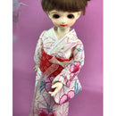 Fashion Doll Red Kimono with Flower Printed for 1/6 BJD Dolls Dress Up Accessory