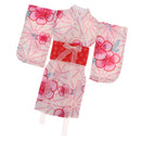 Fashion Doll Red Kimono with Flower Printed for 1/6 BJD Dolls Dress Up Accessory