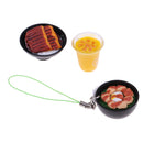 3Pcs 1/6 Dollhouse Miniature Kitchen Food Set Juice Meatball Steak Keychains