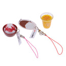 3Pcs 1/6 Dollhouse Miniature Kitchen Food Dessert Juice Ice Cream Keychain