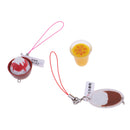 3Pcs 1/6 Dollhouse Miniature Kitchen Food Dessert Juice Ice Cream Keychain