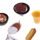 5Pcs 1/6 Dollhouse Miniature Food Set Dessert Juice Ice Cream Meatball Steak