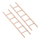 Miniature Straight Wooden Ladder For Dollhouse Outdoor Accessories 2 Piece
