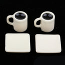 Miniature Coffee Cups And Coffee Saucer Sets For 1/12 Dollhouse Cafe Shop