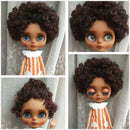 Fashion Short Explosive Curly Hair Dolls Wig Head Scalp Shell Kit for 12inch Neo Blythe Pullip Custom DIY Making