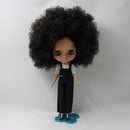 Dolls Wig Short Curly Hair Head Scalp Shell Kit for 12inch RBL Blythe Takara Custom Accessories Makeup Black Color