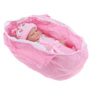 Nicely 11inch Reborn Girl Sleeping Baby Doll with Cradle & Pillow & Quilt Kit Children Play Fun & Early Learn Toy