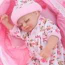 Nicely 11inch Reborn Girl Sleeping Baby Doll with Cradle & Pillow & Quilt Kit Children Play Fun & Early Learn Toy