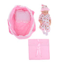 Nicely 11inch Reborn Girl Sleeping Baby Doll with Cradle & Pillow & Quilt Kit Children Play Fun & Early Learn Toy