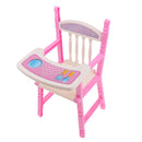 Pink High Chair Dining Chair Model for 9-11inch Reborn Girl Dolls Accessory