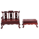 1/6 Scale Wooden Bench and Tea Table Action Figure Dolls Scene Accessories