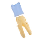 Casual Outfit Set Blue Vest & Yellow Slacks For Blythe Doll Clothes Accs