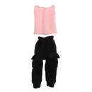 Casual Outfit Set Pink Vest & Black Slacks For Blythe Doll Clothes Accs