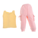 Casual Outfit Set Yellow Vest & Pink Slacks For Blythe Doll Clothes Accs