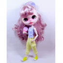 Casual Outfit Set Yellow Vest & Pink Slacks For Blythe Doll Clothes Accs