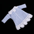 Dolls Clothes Blue Lace Dress for Mini Blythe 1/12 BJD Obitsu11 OB11 Doll Complete Look