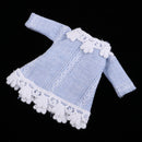 Dolls Clothes Blue Lace Dress for Mini Blythe 1/12 BJD Obitsu11 OB11 Doll Complete Look