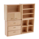 1:12 Wooden Combined Cabinet Organizer Model Furniture Dollhouse Decoration