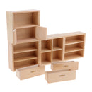 1:12 Wooden Combined Cabinet Organizer Model Furniture Dollhouse Decoration