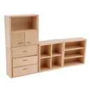 1:12 Wooden Combined Cabinet Organizer Model Furniture Dollhouse Decoration