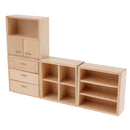 1:12 Wooden Combined Cabinet Organizer Model Furniture Dollhouse Decoration