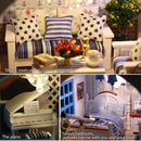 DIY Assembly Wooden Dolls House Miniature Furniture Kit With Clear Dust-proof Cover