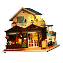 DIY Handcraft Miniature Project Kit Wooden Dolls House Furniture Accessories Kit with LED Lights + Music Box - Carving Time Themed