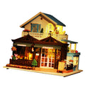 DIY Handcraft Miniature Project Kit Wooden Dolls House Furniture Accessories Kit with LED Lights + Music Box - Carving Time Themed