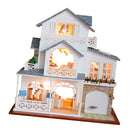 Handmade 3D DIY House Model Kit Miniature LED Light & Music Box Wooden Dolls House Model Collectibles European Town