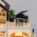 1:24 Scale DIY Handcraft Miniature Project Kit Wooden Dolls House Model - Holiday Villa with Dust Cover - Home Display Decor Gift