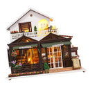 DIY Handcraft Miniature Project Kit Wooden Dolls House Furniture Accessories Kit with LED Lights + Music Box Â– Coffee Shop Themed