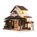 DIY Handcraft Miniature Project Kit Wooden Dolls House Furniture Accessories Kit with LED Lights + Music Box Â– Coffee Shop Themed