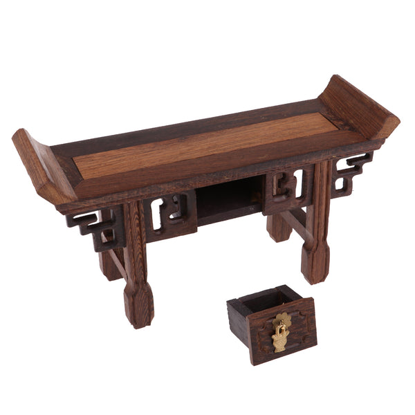 1/12 Dollhouse Miniature Wooden Multifunctional Table Lute Table/End Table/Tea Table Model