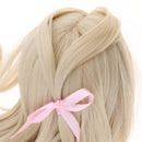 Long Curly Wig 20-21cm with Bowknot Pigtail for 1/3 BJD SD DOD LUTS Doll Light Gold