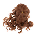 Long Curly Wig High Temperature Wire with Bang Pigtail for 1/3 BJD SD DOD Doll Flaxen