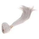 Long Straight Wig High Temperature Wire with Pigtail for 1/3 BJD SD DOD Doll Gray