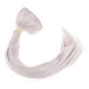 Long Straight Wig High Temperature Wire with Pigtail for 1/3 BJD SD DOD Doll Gray