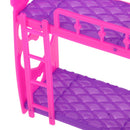 5Pcs Dollhouse Miniature Rocking Horse Bunk Bed Single Bed Dining Chair